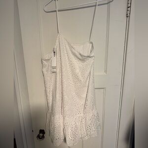 BB Dakota One Shoulder White Eyelet Dress